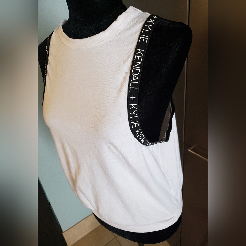 🔥 Kendall + Kylie Logo Tape Sleeveless Top - Size Medium